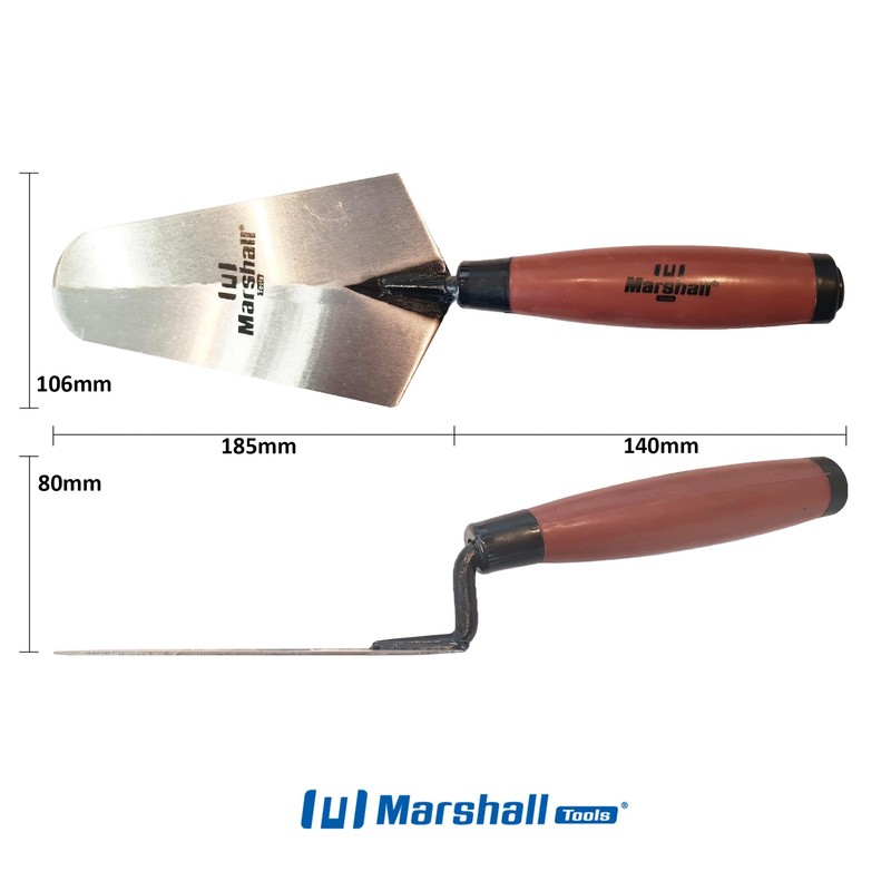 Marshall Tools Brick Trowel with ProGrip Handle for Mixing and