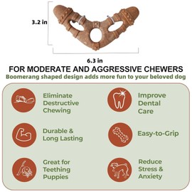 GmwyCzV Kauspielzeug,Unzerstörbare Hundespielzeug für Aggressive Kauer,Robuster Langeweile Breaker aus Echtes Holz für Hunde,Langlebig Zahnpflege Kauspielzeug für Kleine,Mittelgroße,Große Hunde