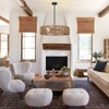 Cunfash 6-Light Black Boho Rattan Semi-Flush Mount Ceiling Light, Farmhouse