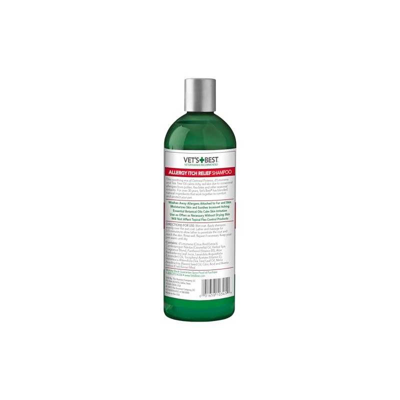Vet's Best Allergy Itch Relief Dog Shampoo, 16 Ounces