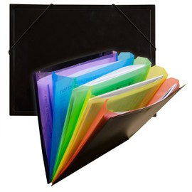 C-Line, CLI59011, Rainbow Pockets Document Sorter, 1 Each, Black, 9 1/2" x 12 1/4" x 1/4"
