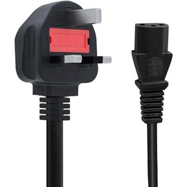 Kettle Lead Power Cable, IEC C13 to UK Plug, Mains Lead for PC, Monitor, Printer, Laptop, Desktop, 1.5M/5FT Power Supply Cord, Durable & Safe Power Cable
