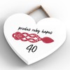 Global Designs 40Th Wedding Anniversary Welsh Love Spoon Wooden Heart