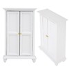 Miniature Doll House Wardrobe White Wooden Double Door Household Closet
