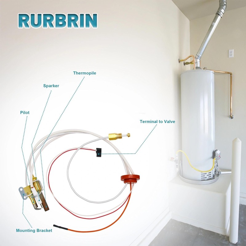 RURBRIN Pilot Burner Assembly Kit SP20824 for Rheem Ruud Richmond