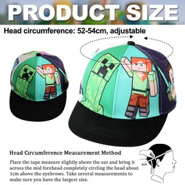 YCVBCY Children's Baseball Cap, Miner Baseball Hat, Cree-per Roundball Cap, Sun Hat, Ball Hat, Kids Adjustable Sports Hat, Sun Hat for Boys and Girls, multicoloured, 54