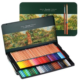 MARCO Colouring Pencils for Adults, 72 Water-Soluble Colours, Ideal High-End Colouring Pencils for Art Students and Professionals, with Brush, Gift in Iron Tin - 3120 Series