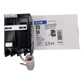 EATON CORPORATION GFTCB230 Cutler Hammer Ground Fault Circuit Breaker, 30 A, 120/240 Vac, 10 Kaic, 14-4 Awg, 2 Poles