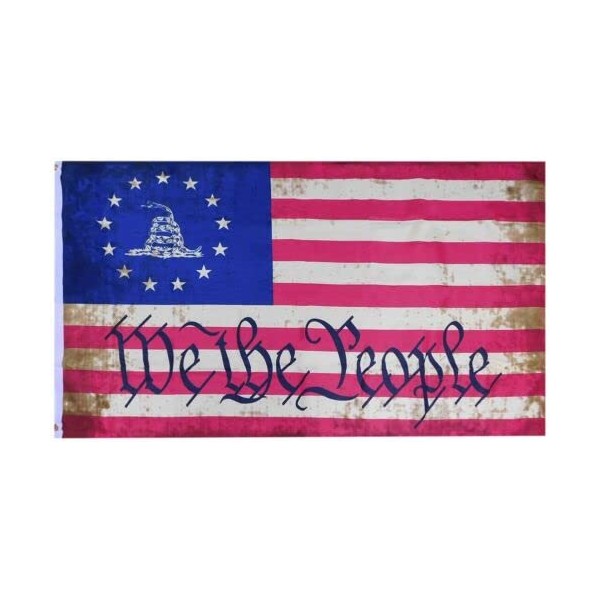 3X5 Betsy Ross Gadsden We The People Vintage 3'x5' 100D