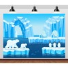 CORFOTO Arctic Icebergs Landscape Backdrop Fabric 5x3ft Winter Ocean Igloo