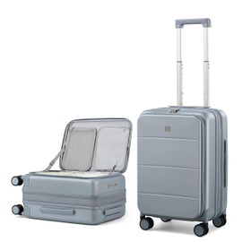 MILADA 20 Inch Expandable Carry On Luggage Top Opening Hard Shell Luggage Carry On Suitcase with Wheels TSA Approved Luggage Lightweight Travel Suitcase for Women Men, Grey