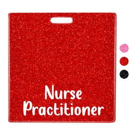 Plifal Nurse Practitioner Badge Buddy Card Nurse Nursing Accessories Glitter Red Horizontal Badge Identification Tags