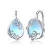 POPLYKE 925 Sterling Silver Teardrop Opal Leverback Earrings Hoop Earrings