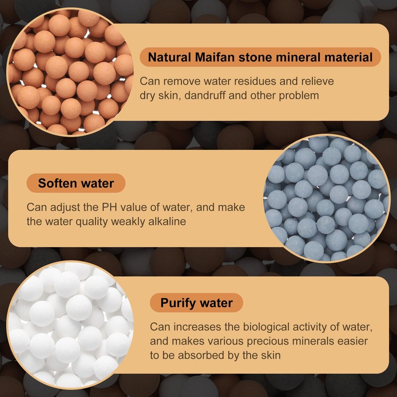 uxcell 6 Pcs Shower Head Filter with Calcium Balls 3.3