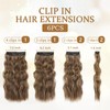 Clip in Hair Extensions for Women, 6PCS Long Wavy Curly