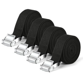 6PCS Heavy Duty Tie Down Straps, 2.5cm x 2M Adjustable Cam Buckle Straps, Quick Release Ratchet Tensioning for Motorcycle, Cargo, Trucks, Trailer, Luggage