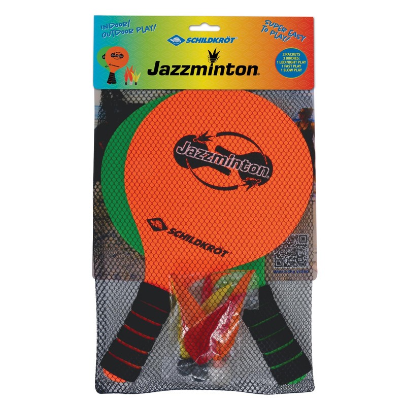 Schildkröt® Jazzminton Set, 2 Bats, 3 Birdies, LED Ball for