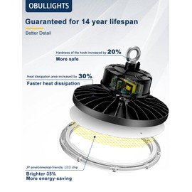 Super Bright UFO LED High Bay Light 150W 22500lm 5000K, 30% Brighter than normal LED, Alternative to 600W MH/HPS for Shop Garage Barn Warehouse Factory Gym, 100-277V, UL US Plug 5’ Cable, IP65