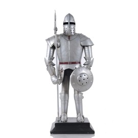 Old Modern Handicrafts Suit of Armour - Medieval Majesty: Handcrafted Iron Armor Replica - A Graceful Addition to Your Home Décor - 7.5 x 5 x 17 Inches