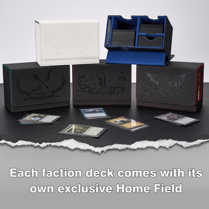 Angel Themed MTG Commander Deck Box with Dice Tray (White&Grey)