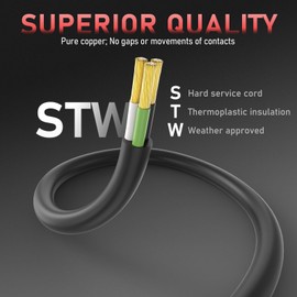 YESWELDER 15ft 250 Volt Welder Extension Cord 8 AWG Power Extension for Welding Machines， NEMA 6-50P to 6-50R