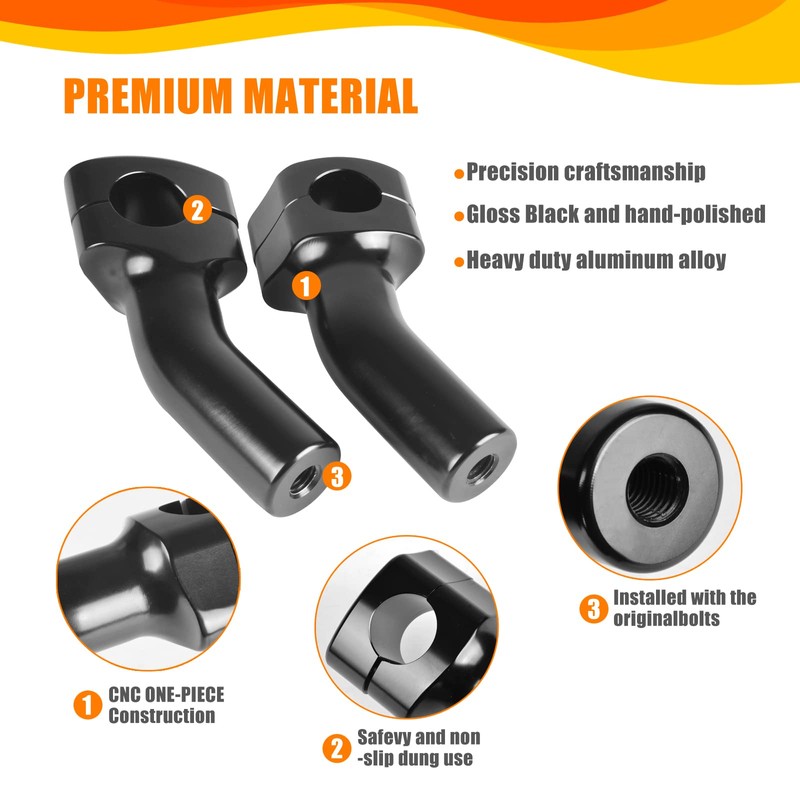 Sresk 1 inch Handlebar Riser Clamp Round, 4 inch Height