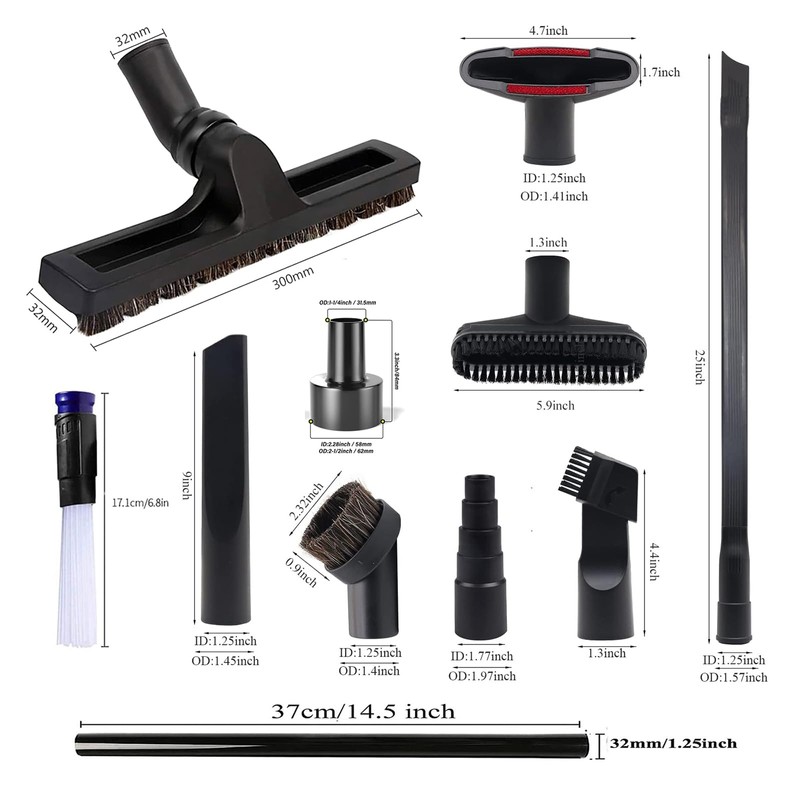 GEBDSM 12 Pcs Universal Vacuum Attachments for Shop Vac Accessories,