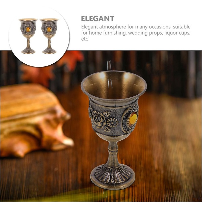 Kichvoe Medieval Cup 2pcs Chalice Goblet Royal Celebrations Wine Communion