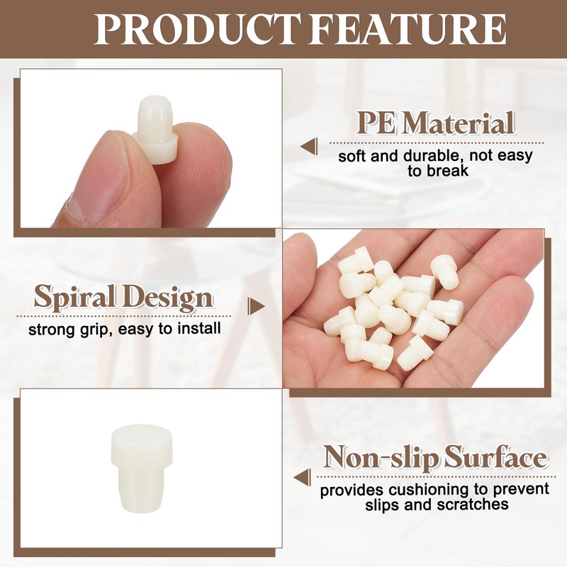 PATIKIL 6 x 8mm Soft Stem Bumpers, PE Anti-Collision Embedded