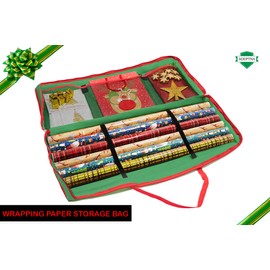 ADEPTNA Wrap Storage Bag Wrapping Paper Organiser - Durable and Lightweight xmas (GREEN)