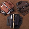 Gentlestache Multitool Belt Sheath, EDC Leather Belt Organizer, Flashlight Holder,