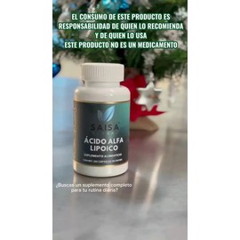 Ácido Alfa Lipoico  600 Mg por porción  120 Cápsulas  Saisa Herbal  Antioxidante Potente  Protección Celular  Suplemento Natural                      