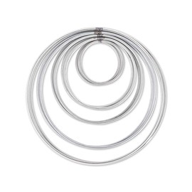 DS. DISTINCTIVE STYLE Metal Hoops Set of 10 Craft Rings Metal Rings for Dream Catcher and Wreath - Silver