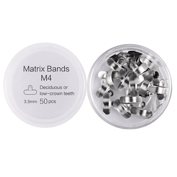 CAREPACY 50pcs Dental Sectional Matrix System Matrix Bands M4 Contoured