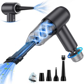 RR SPORTS Handheld Vacuum,6-in-1 18000PA High Power Vacuum Cleaner/Air Duster,Portable Mini Vacuum Cleaner with Brushless Motor,Car Window Breaker and Seatbelt Cutter for Car Home(Grey)