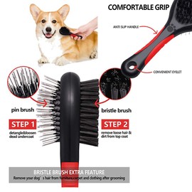 Pet Hair Double Sided Pet Brush For Dogs Cats Puppy Animals Pet Brush Dog Brush, Cat Brush, Dog Brushes for Grooming 2IN1 Pet Grooming Tool Brush (Orange)