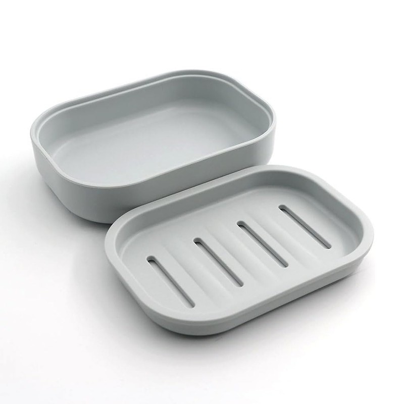 Hooiolye Set of 4 Plastic Soap Dish Container Box, Double