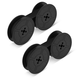 1/2 Inch 2 Pairs Universal Typewriter Ribbon, Vintage Typewriter Ink Ribbon Wide Black Ink Ribbon Twin Spool Typewriter Ribbon Twin Spool Replacement Black for Most Vintage Typewriter