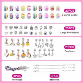 Unicorn Gifts for Girls Charm Bracelet Making Kit for Girls Jewellery Making Kit Girls Toys Christmas Stocking Fillers Kids Craft Set Birthday Presents Gifts for 5 6 7 8 9 10 Year Old Girls Rrainbow