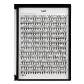 Bodermincer Large Tray D Curl 12 Rows 240 Bundles 10D Cluster Eyelash Extension Natural Russian Volume Faux Cils Eyelashes Individual Cluster False Lashes Makeup 6-20mm to Choose (10mm)