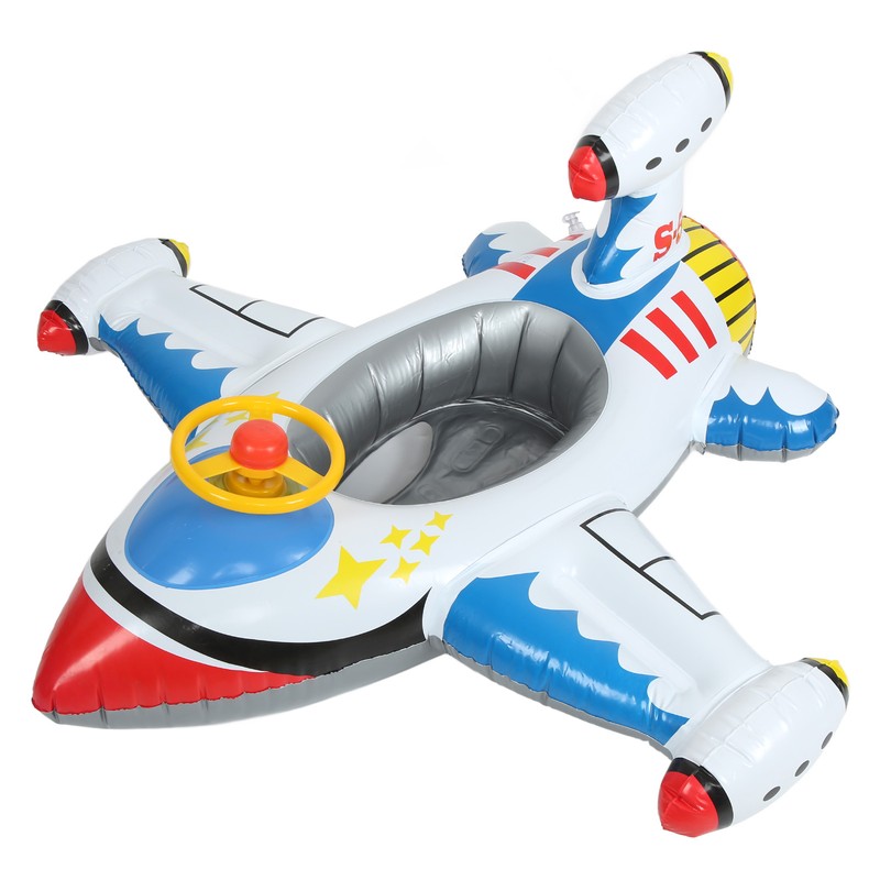 Inflatable Airplane Swimming Ring Inflated Plane Swim Float Seat with