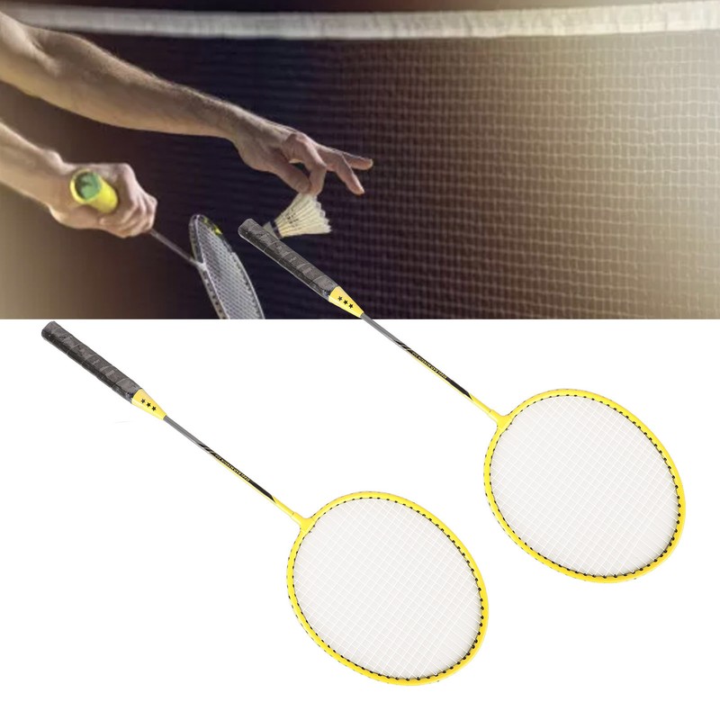 Badminton Rackets Iron Alloy Lightweight Badminton Racquets with 3 Balls