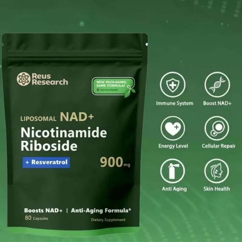 Elfleaf Nad+ Suplemento Antienvejecimiento Niacinamida Ribosida 80 Cápsulas Vitamina D3