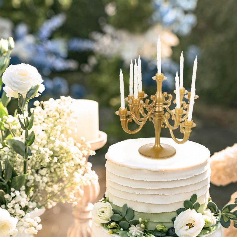 TOYANDONA 2 candelabri per torte, riutilizzabili, decorazione creativa, per matrimoni,