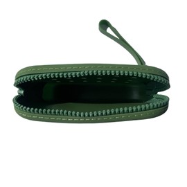 WHHJM Small Silicone Multifunctional Essential Bag Zipper Pouch Portable Travel Makeup Bag for Women Men Cards Cash (Green)