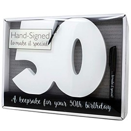 Royal County Products Ltd Happy 50th Birthday Wooden Freestanding Signature Number Keepsake