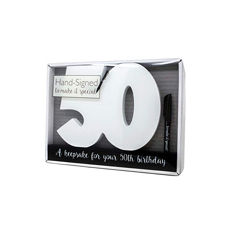 Royal County Products Ltd Happy 50th Birthday Wooden Freestanding Signature