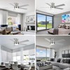 POCHFAN 52 Inch Brushed Nickel Ceiling Fans with Lights and