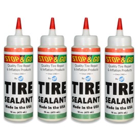 Stop & Go Premium Tire Sealant - Prevent Flats & Repair Punctures for Tube or Tubeless Tires on Bikes, ATVs, or Cars - Made in The USA (16oz) (4 Pack)