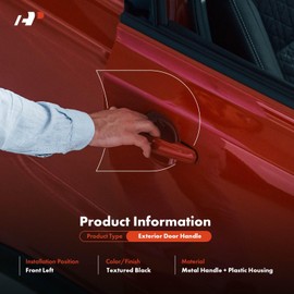 A-Premium Upgraded Metal Exterior Door Handles Compatible with Ford F-150 F150 2015-2020 Crew Cab Pickup, Black, 4-PC Set, Front and Rear Driver and Passenger Side